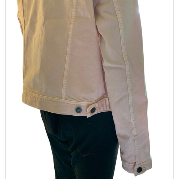 LANDSEND Women's Light Peachy Pink Soft Denim Jean Jacket - Picture 4 of 6